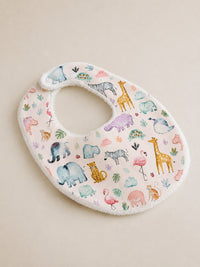 Hippopotamus bamboo baby bib — print detail