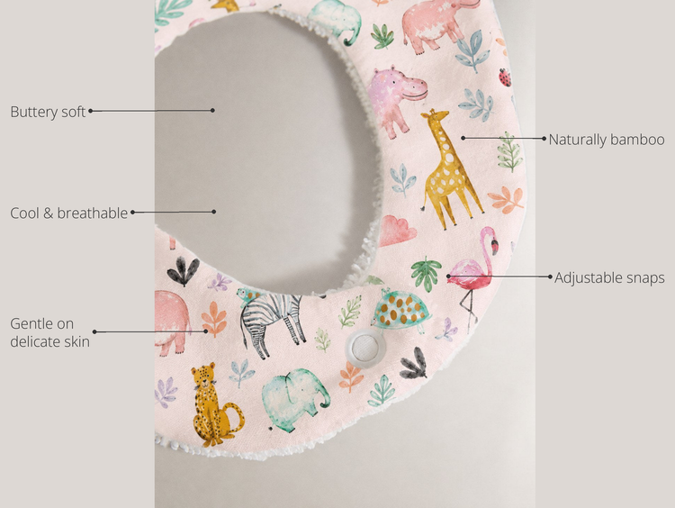 Anaario Hippopotamus Bamboo Baby Bib key features