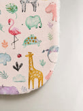 Hippopotamus bamboo baby burp cloth — print detail