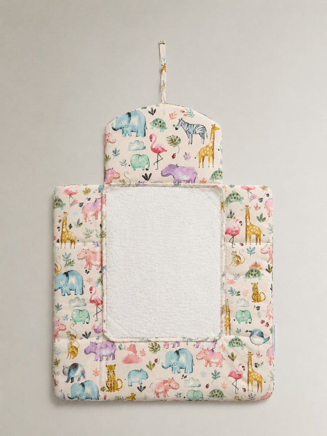 Hippopotamus bamboo baby changing mat — hippopotamus print, soft bamboo cotton
