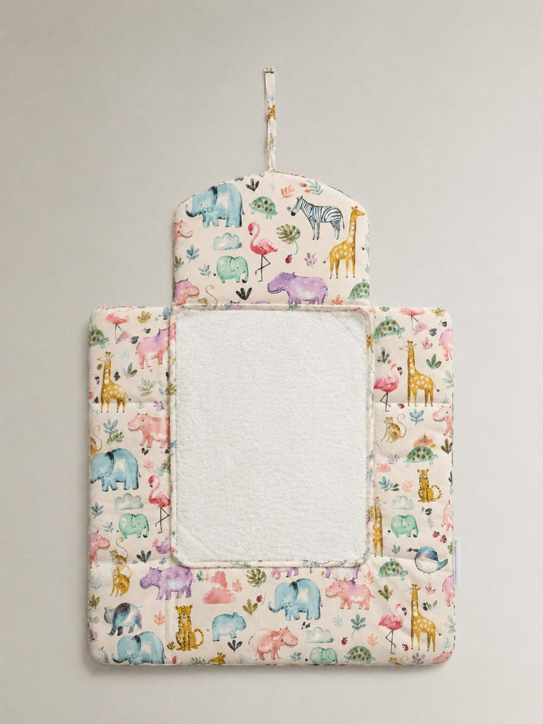 Hippopotamus bamboo baby changing mat — hippopotamus print, soft bamboo cotton