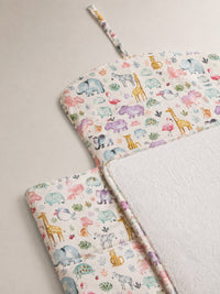 Hippopotamus bamboo baby changing mat — absorbent sherpa backing