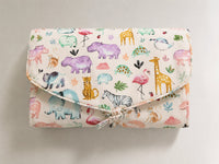 Hippopotamus bamboo baby changing mat — folded