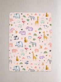 Hippopotamus bamboo baby quilt — print detail