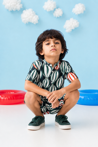 Boy wearing Anaario Hot Air Balloon Shirt Set