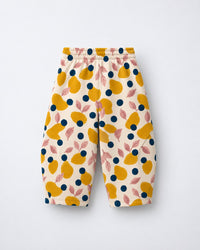 Mustard Lemons Hooded Barrel Pant Set flat lay by Anaario