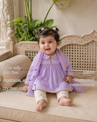 Lilac Baby Anarkali Set features