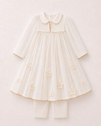 Indian Ivory Anarkali Set - Anaario - Image 3