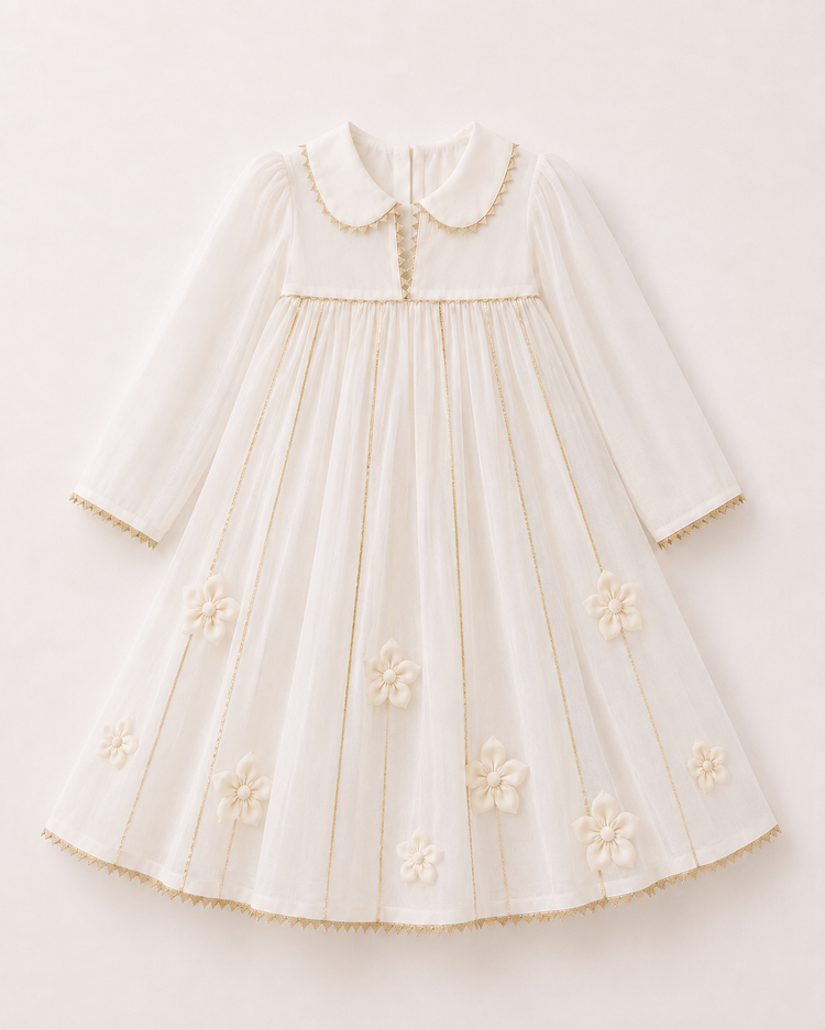 Indian Ivory Anarkali Set - Anaario - Image 4