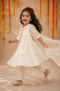Indian Ivory Anarkali Set - Anaario - Image 7