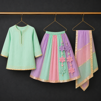 Indian Mint Lilac Pink Lehenga Set - Anaario - Image 2