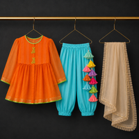 Indian Orange Bunny Patiala Salwar Set - Anaario - Image 2
