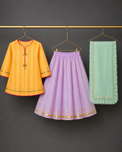 Indian Orange Palm Lehenga Set - Anaario - Image 2