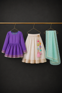Indian Purple Peplum Lehenga Set - Anaario - Image 2