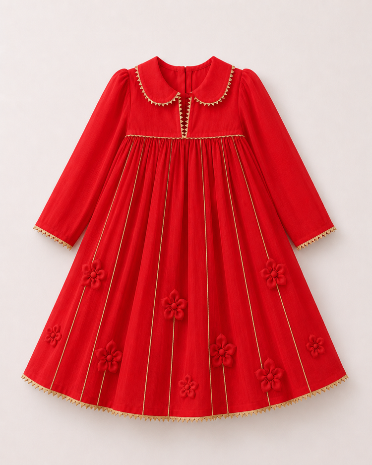 Indian Red Anarkali Set - Anaario - Image 4