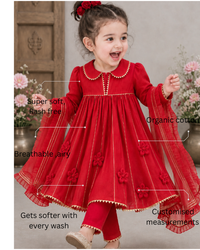 Red Anarkali Set