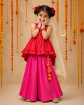 Indian Red Pink Palazzo Set - Anaario - Image 7