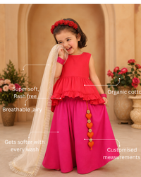 Red Pink Palazzo Set