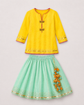 Indian Yellow Dragonfly Lehenga Set - Anaario - Image 3