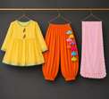 Indian Yellow Parrot Patiala Salwar Set - Anaario - Image 2