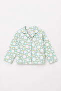 Boy wearing Anaario Ivory and Tangerine Poppy Raindrops Night Suit