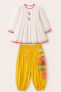 Indian Ivory Bird Patiala Salwar Set - Anaario - Image 3