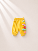 Anaario Ivory Bird Patiala Salwar Set, mustard salwar pants flat lay