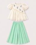 Indian Ivory Bird Peplum Palazzo Set - Anaario - Image 3