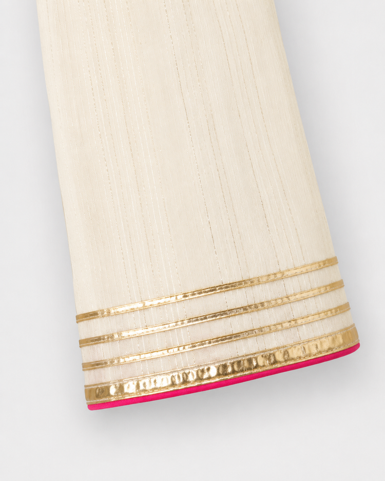 Indian Ivory Peplum Lehenga Set - Anaario - Image 7