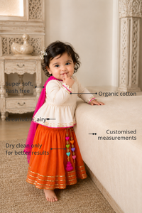 Anaario Ivory Peplum Lehenga Set organic cotton features
