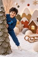 Cobalt Blue Dino Fleece Set for kids by Anaario – winter fleecewear