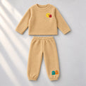 Beige Pac-Man Fleece Set top and bottom by Anaario