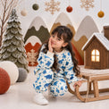 Blue Dinosaur Jogger Set on girl by Anaario – winter kidswear