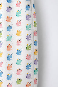 Multi Pastel Dinosaur Barrel Pant Set flat lay by Anaario