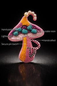 Mushroom Brooch features