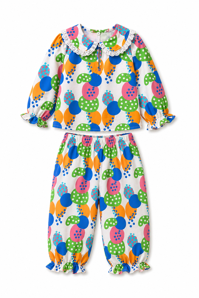 Girl wearing Anaario Jolly Bubbles Night Suit