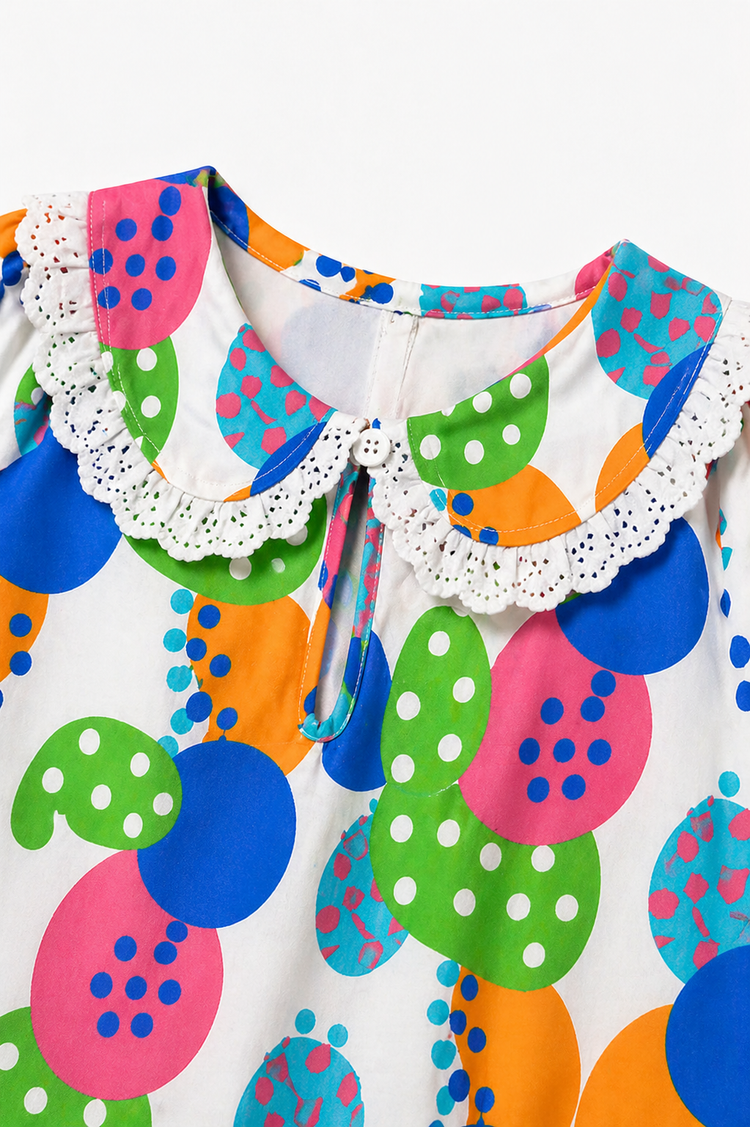 Girl wearing Anaario Jolly Bubbles Night Suit