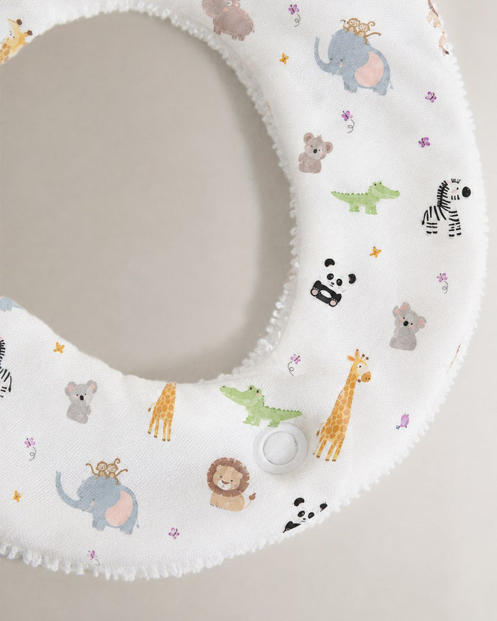 Jungle bamboo baby bib — jungle print, soft bamboo cotton