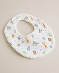 Jungle bamboo baby bib — print detail