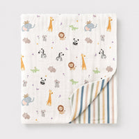 Jungle bamboo baby quilt — folded