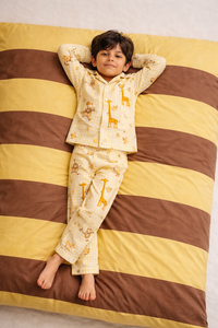 Girl wearing Anaario Jungle Gingham Night Suit