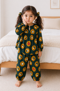 Girl wearing Anaario Jungle Loops Night Suit