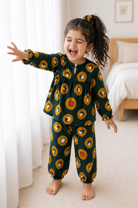 Girl wearing Anaario Jungle Loops Night Suit