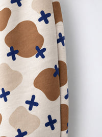 Brown-Beige Cross Hooded Barrel Pant Set flat lay by Anaario