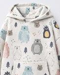 Snow Bear Hooded Barrel Pant Set flat lay by Anaario