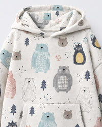 Snow Bear Hooded Barrel Pant Set flat lay by Anaario