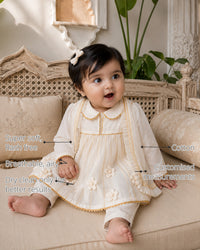 Ivory Baby Anarkali Set features