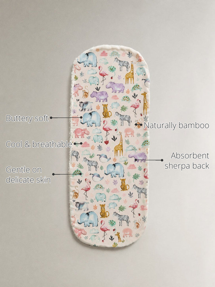 Hippopotamus Bamboo Baby Burp Cloth features