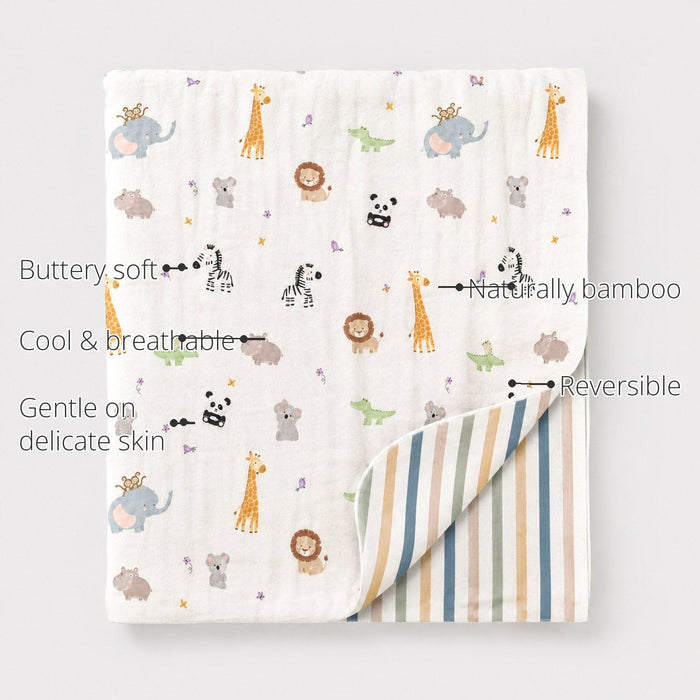 Jungle Bamboo Baby Quilt features