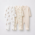 Koala & Kitty bamboo baby sleepsuit combo — coordinating full-sleeve two-way zip romper onesies